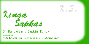 kinga sapkas business card