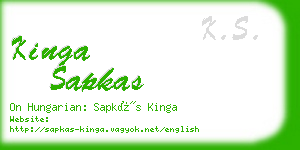 kinga sapkas business card